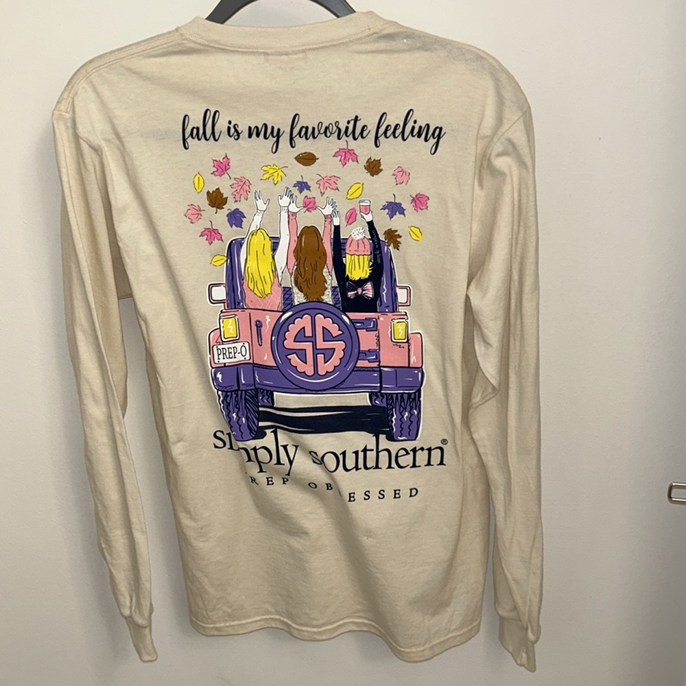 Simply Southern Long Sleeve Fall Tee “Fall is My Favorite Feeling” Size M .NWT - Picture 3 of 8